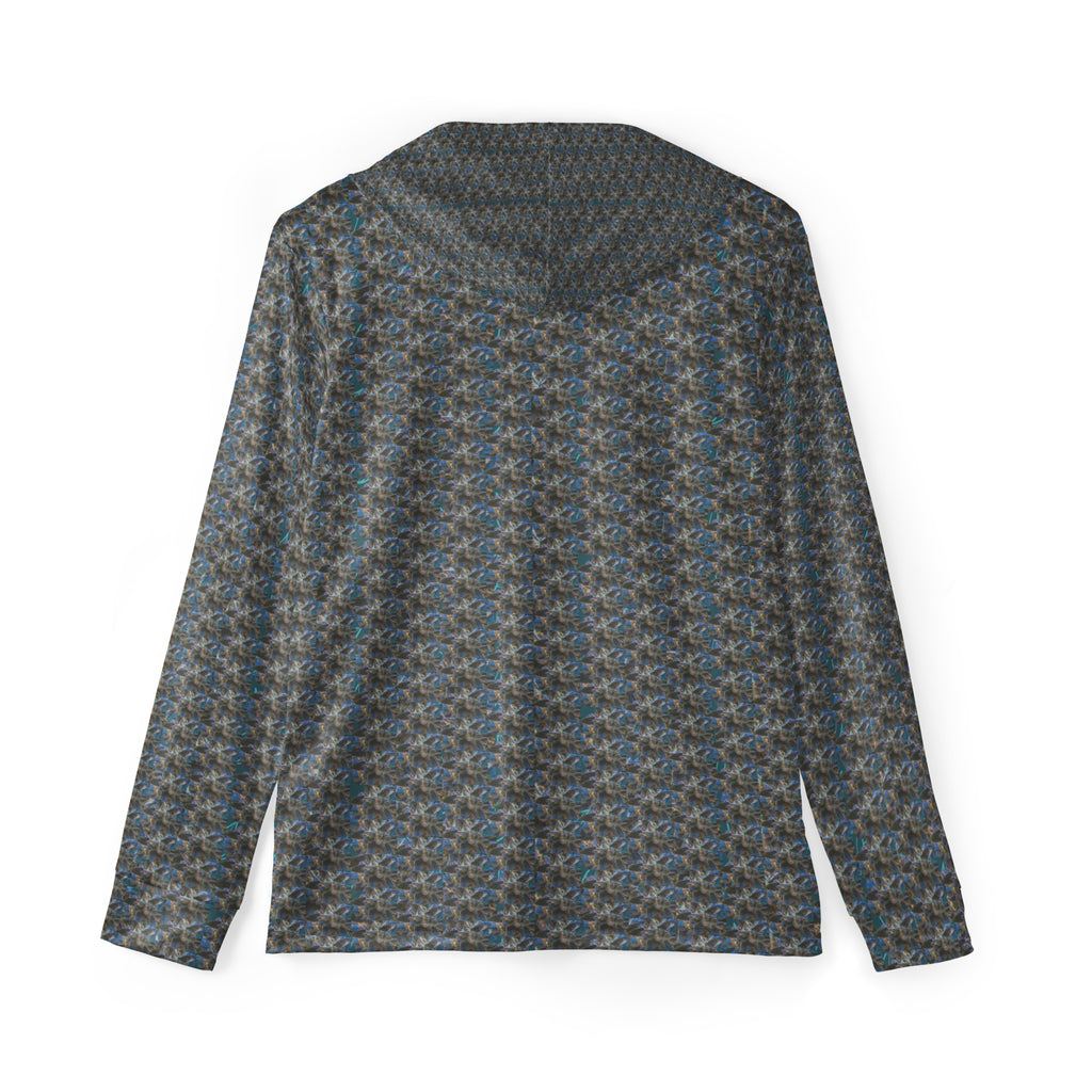 BudWear Blue-bud hoodie, men's all-over-print sporty warm-up hoodie with bold design on the back.