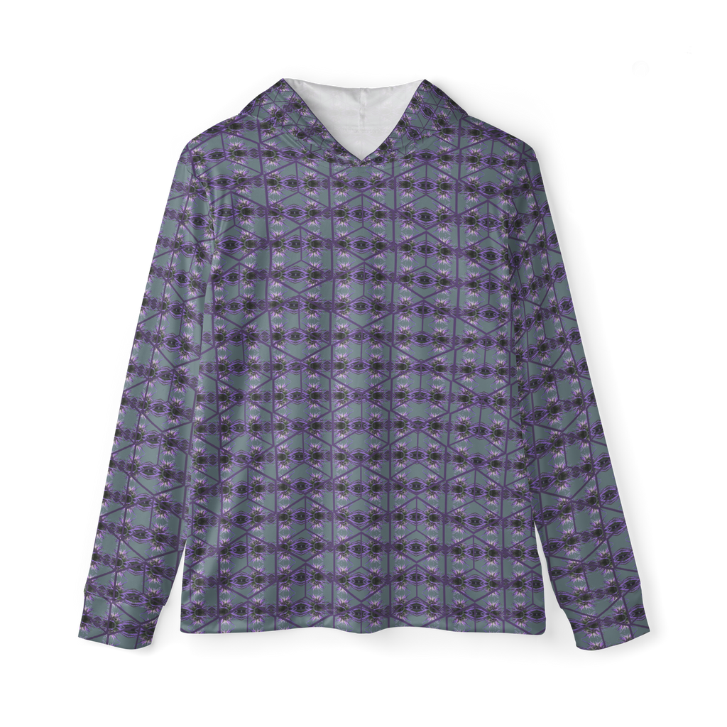 Purple-bud sports warm-up hoodie by BudWear, all-over print men's CUT-SEW hoodie with front view and vibrant design.