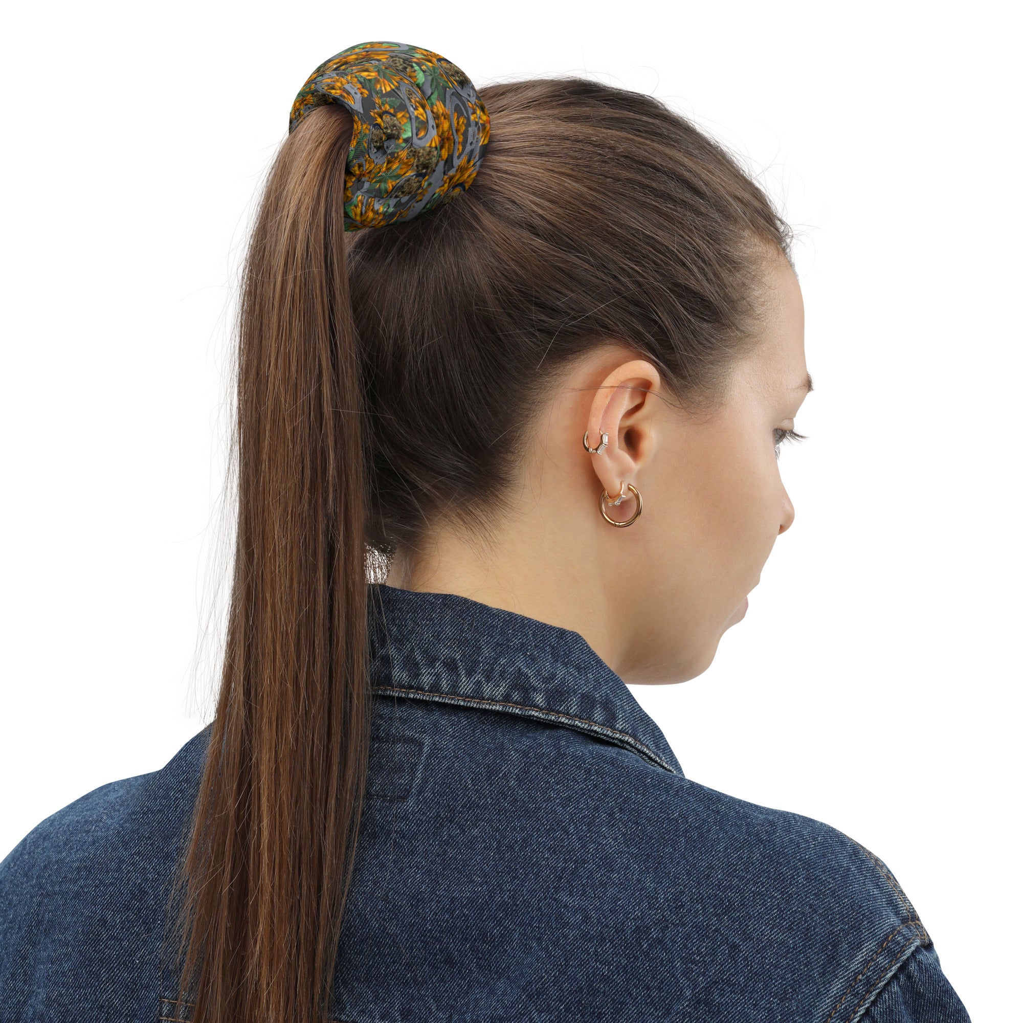 White Cuffs & Bud Neck Gaiter by BudWear with all-over print, designed for neck and face protection.