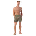 Buddy Swim Trunks by BudWear with all-over recycled print, white front view, lightweight and eco-friendly men's swimwear
