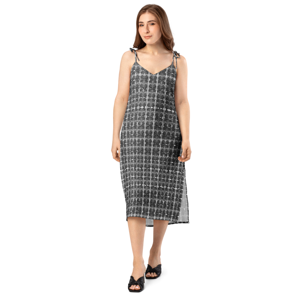 Monochrome Tie-strap midi dress