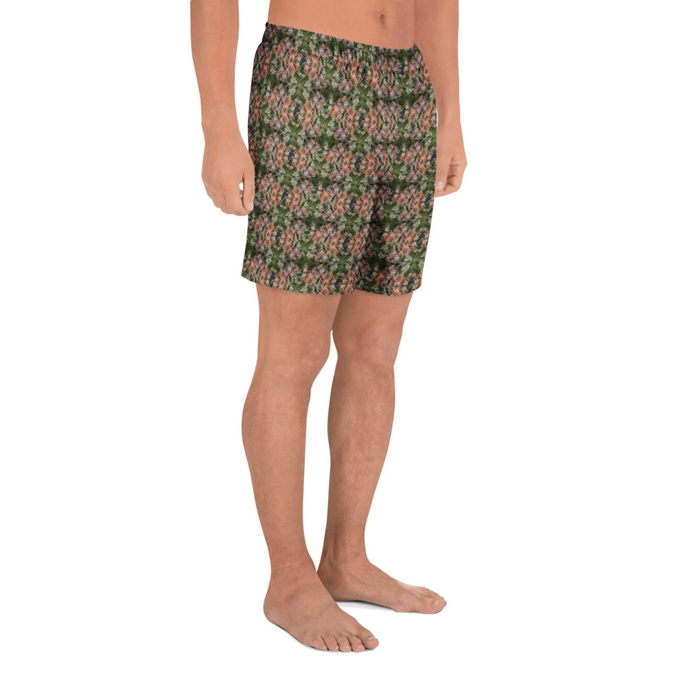 Unisex Buddy Athletic Long Shorts by BudWear with white all-over print, designed for active sports and casual wear.