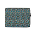 Blue BudWear sublimation laptop sleeve with a sleek design, shown from the front, perfect for protecting 13-inch laptops.
