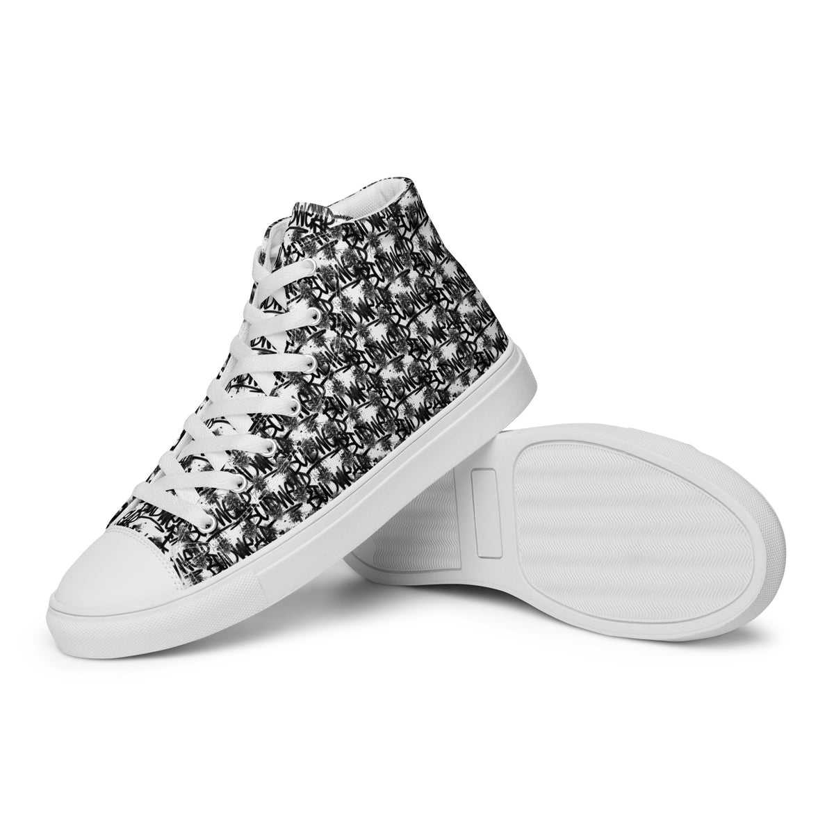 White high-top canvas shoes for men by BudWear, featuring classic design and durable material.