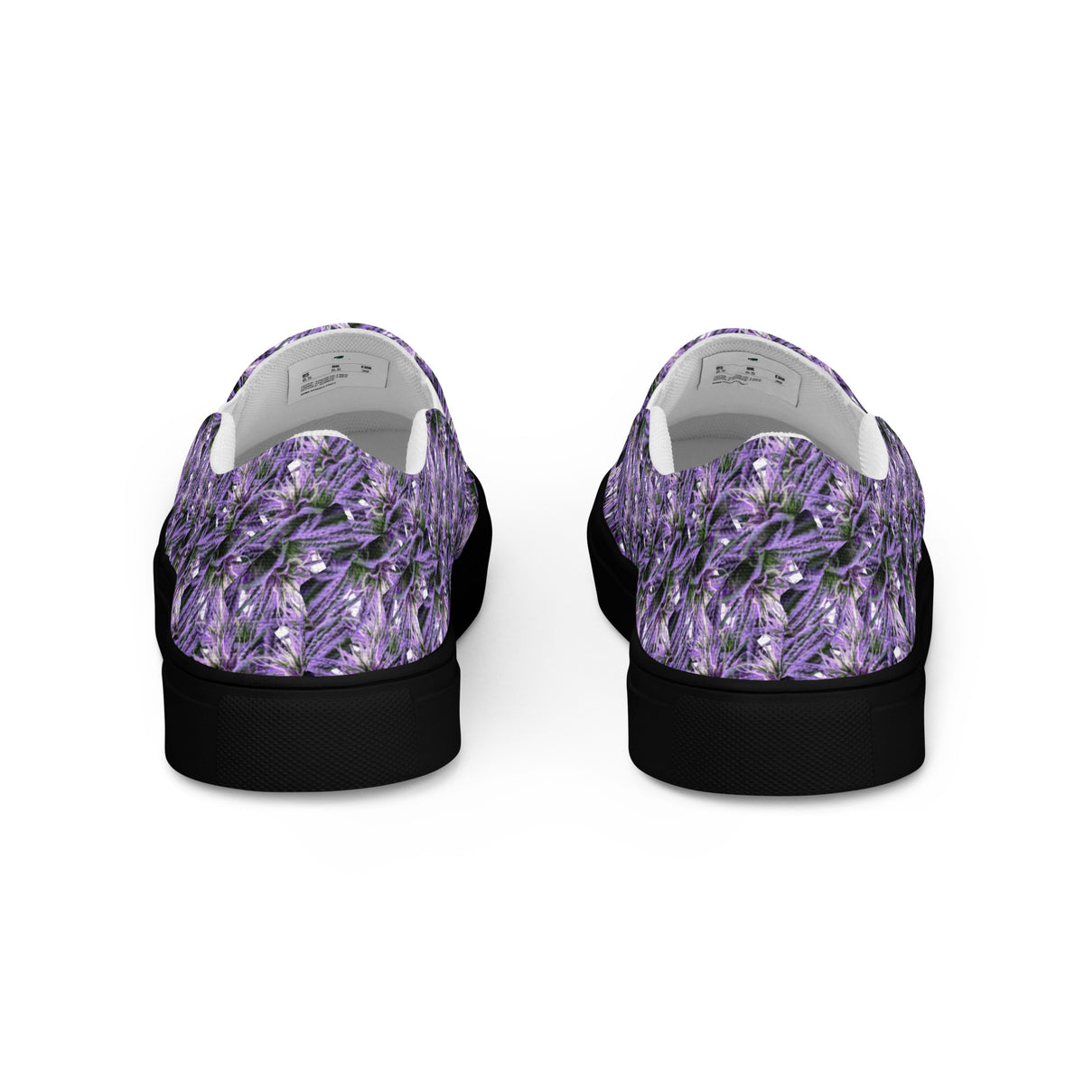 Men's black slip-on canvas shoes by Bud Wear, showcasing a comfortable casual shoe with a sleek back view.