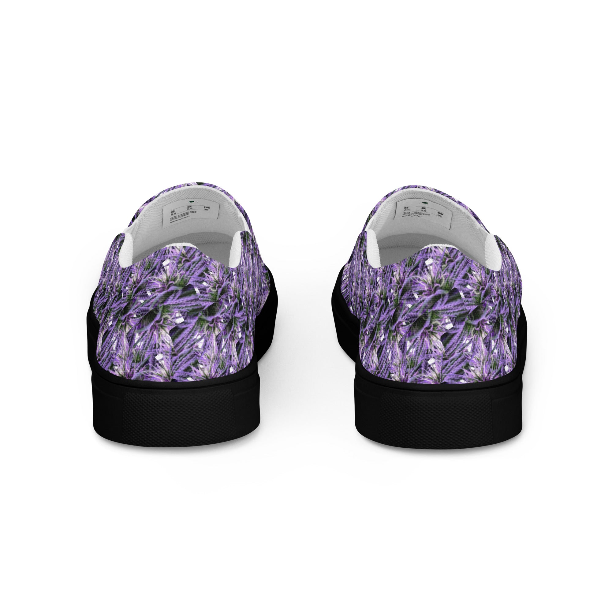 Purple Haze men's slip-on canvas shoes by Bud Wear with a black back, stylish and comfortable footwear for casual wear.