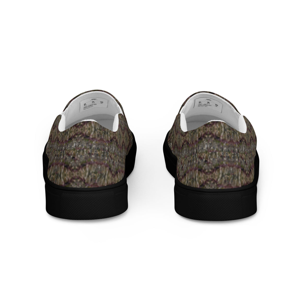 Men's black Tricoman Canvas Slip-On Shoes by BudWear featuring a comfortable, casual slip-on design with a natural artistic style.