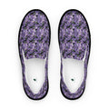Purple Haze men's slip-on canvas shoes by Bud Wear, featuring a sleek black front design and comfortable casual style.