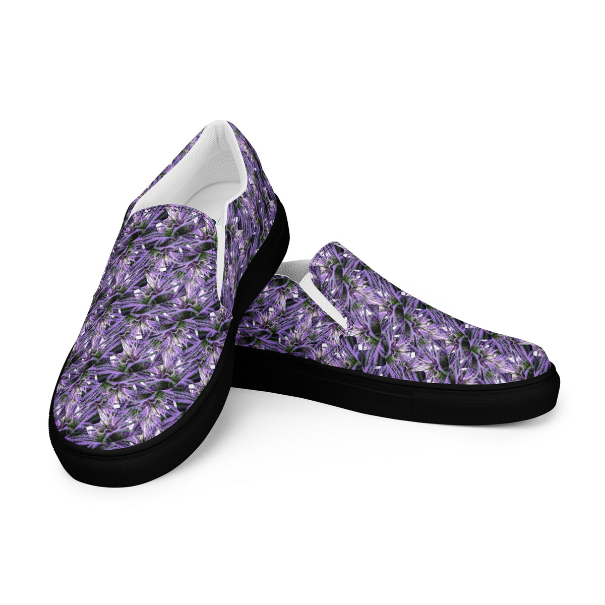 Men’s black slip-on canvas shoes by Bud Wear, front view showing comfortable design and casual style.