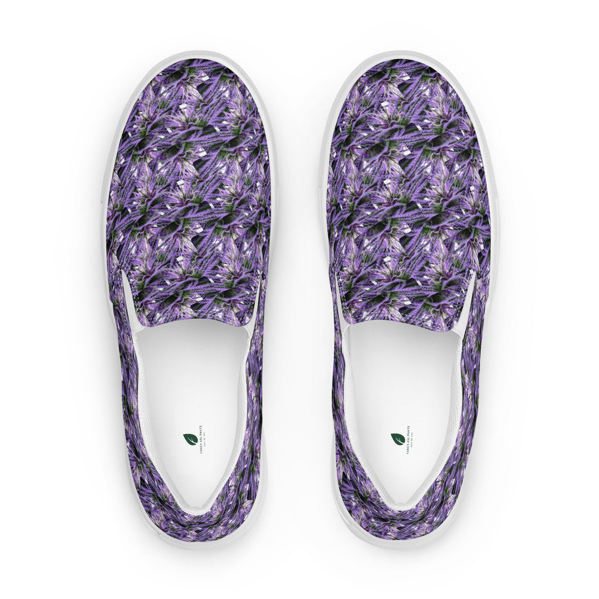 White men's slip-on canvas shoes by Bud Wear, featuring a comfortable design and casual style.