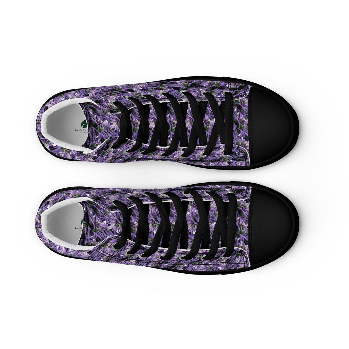 Black women’s high-top canvas shoes by BudWear, featuring a front view with laces and stylish casual design.
