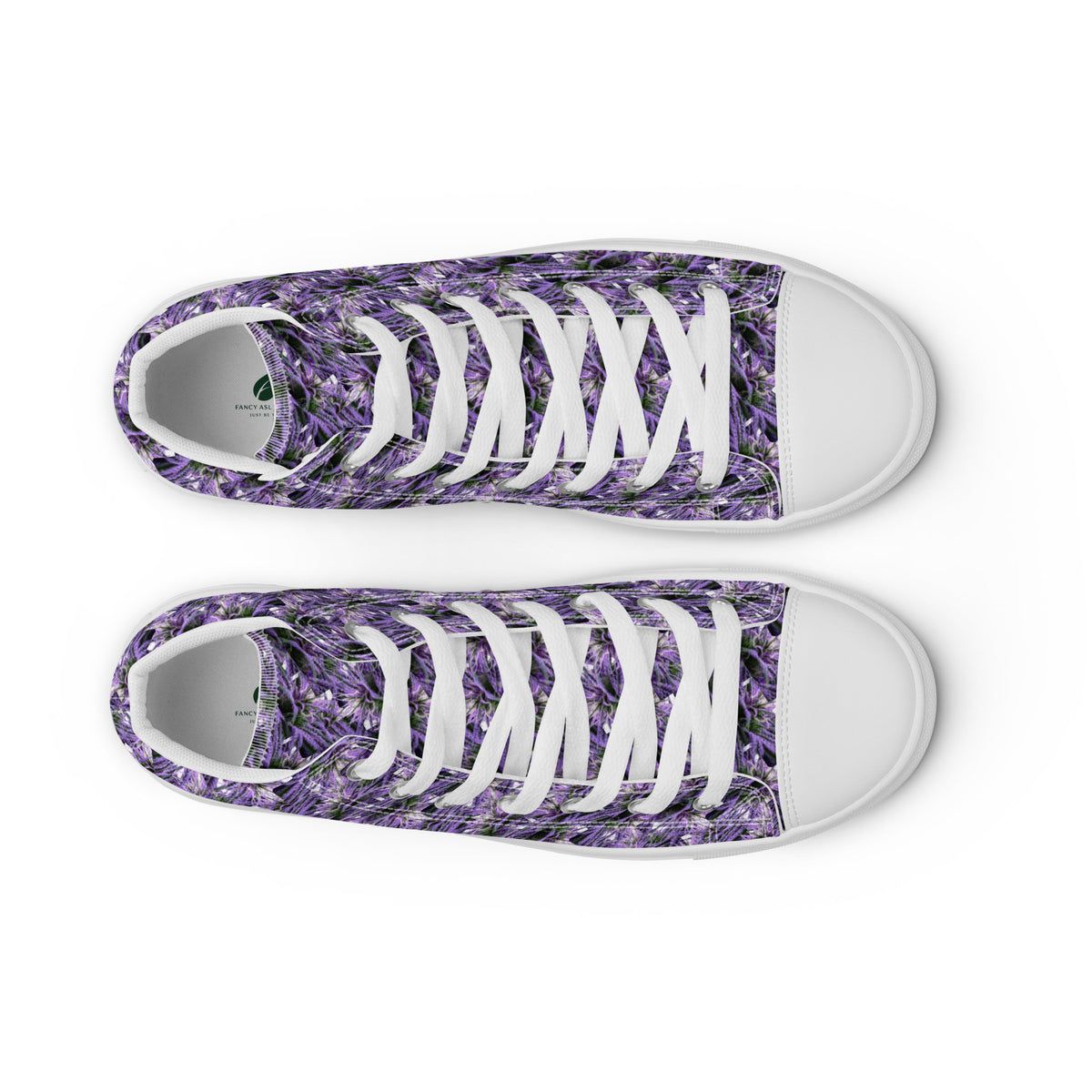 White women's high top canvas shoes by BudWear, showcasing the front view with laces and stylish design.