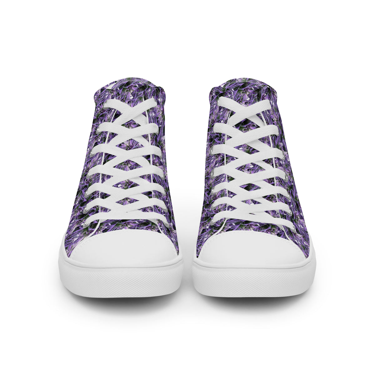 White women's high top canvas shoes by BudWear, featuring a classic design and comfortable fit.