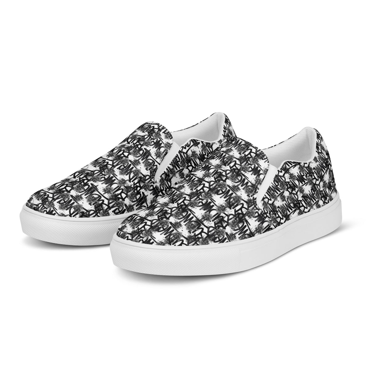 White women's slip-on canvas shoes by BudWear, featuring a comfortable design with a front view of the shoes.