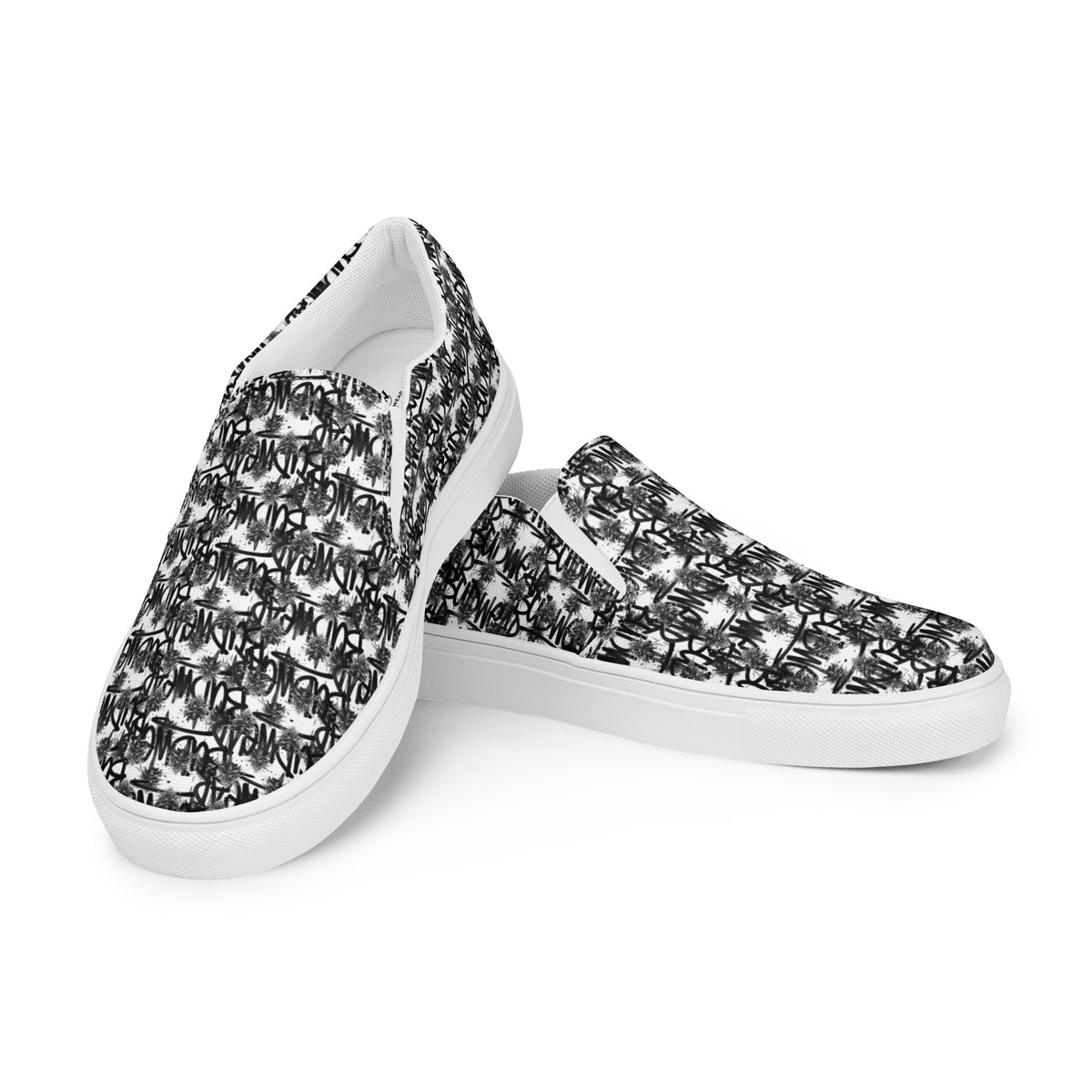 White women's slip-on canvas shoes by BudWear, showcasing the front left side with a casual, comfortable design.